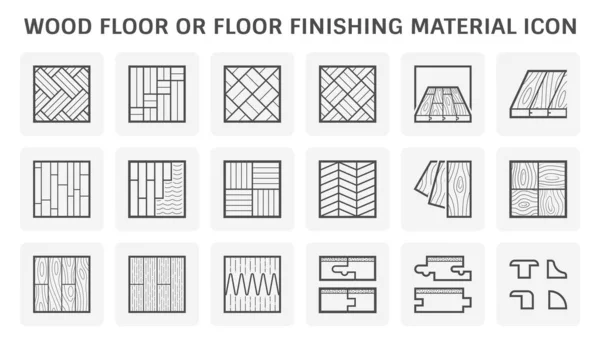 Acabado Suelo Madera Diseño Iconos Vectoriales Material — Vector de stock