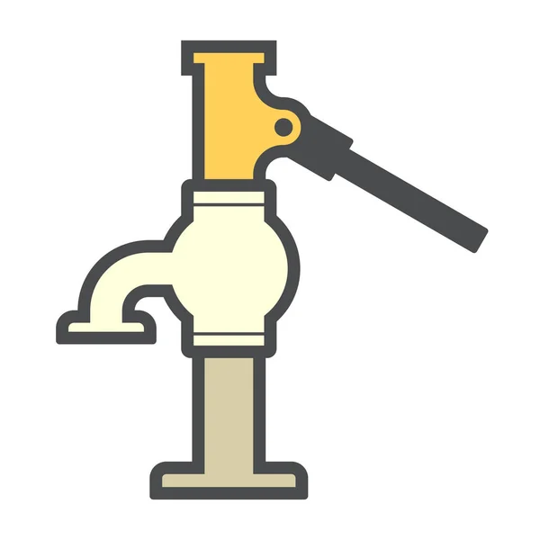 Goed Handpomp Voor Water Werk Vector Pictogram Ontwerp — Stockvector