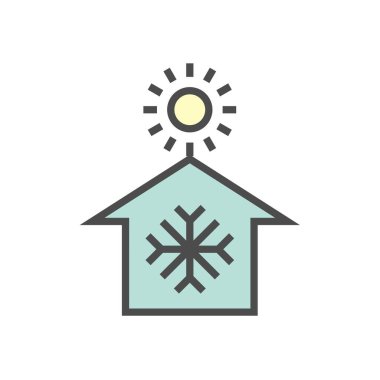 Klima denetim vektör ikonu tasarımı, düzenlenebilir vuruş.