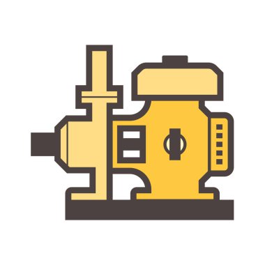 Tarım suyu pompası ve motor vektör simgesi tasarımı.