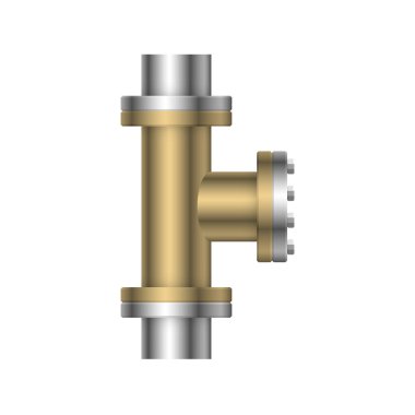 Çelik boru bağlantı simgesi tasarımı beyaz arkaplanda izole edildi.