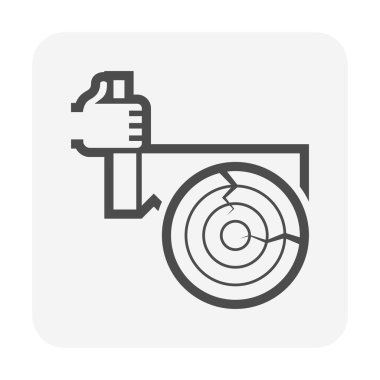 Kütük ahşap ve kesme vektör simgesi tasarımı