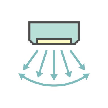 Klima denetim vektör ikonu tasarımı, düzenlenebilir vuruş.