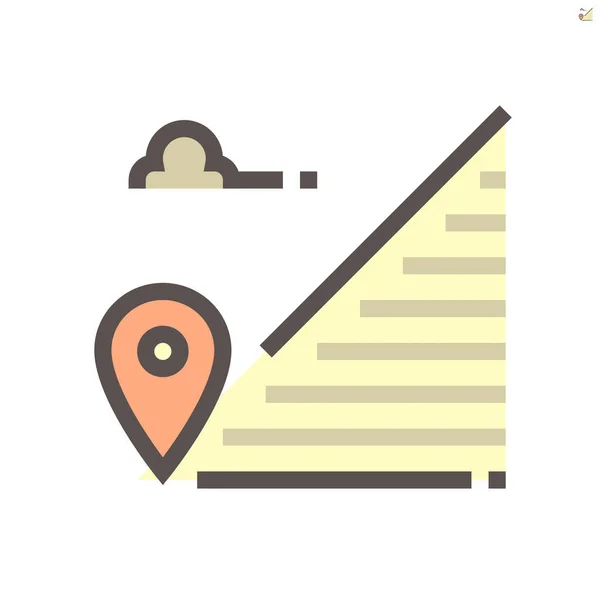 Land Gps Location Point Vektor Icon Design 48X48 Pixel Perfekt — Stockvektor