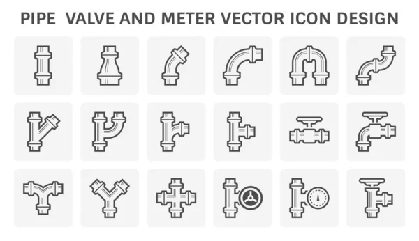 Pipe Valve Meter Industrial Work Vector Icon Design — Stock Vector