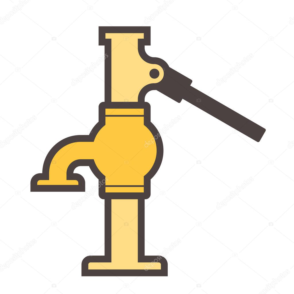 Well hand pump for water work vector icon design.