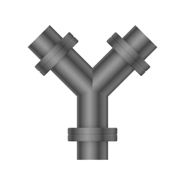 Ocelové Trubky Konektor Ikona Design Izolované Bílém Pozadí — Stockový vektor