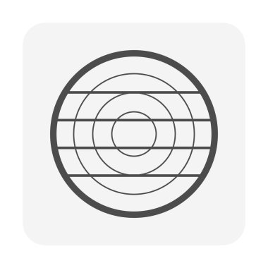 Ahşap üretim endüstrisinde ahşap kesme profili görünümü ve kereste fabrikası vektör ikonu tasarımı.