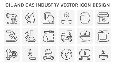 Petrol ve gaz endüstrisi vektör kümesi tasarımı.