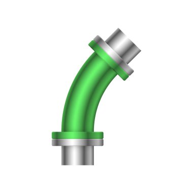 Çelik boru bağlantı simgesi tasarımı beyaz arkaplanda izole edildi.