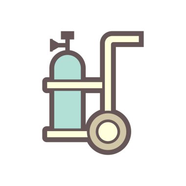 Oksijen deposu ve tramvay vektör ikonu tasarımı.