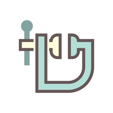 Beyaz arkaplanda C-klemp vektör simgesi tasarımı.