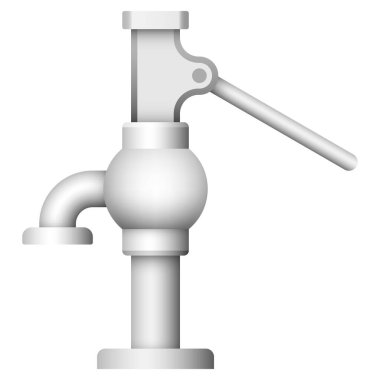 Su pompası tasarımı beyaz üzerine.