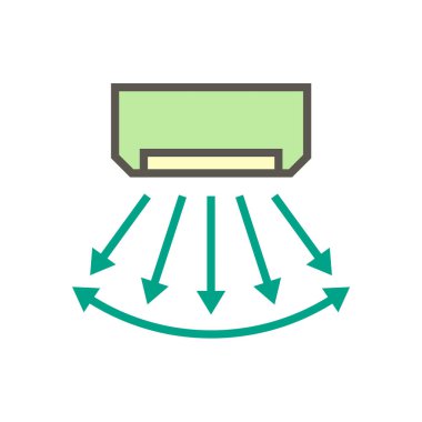 Klima denetim vektör ikonu tasarımı, düzenlenebilir vuruş.