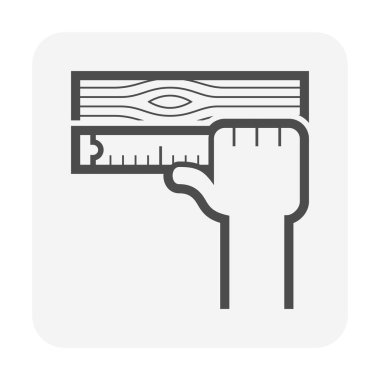 Ahşap zemin ve ölçüm aracı vektör simgesi tasarımı.