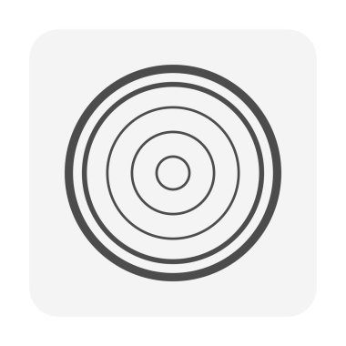 Ahşap üretim endüstrisinde ahşap günlük profili görünümü ve kereste fabrikası vektör ikonu tasarımı.