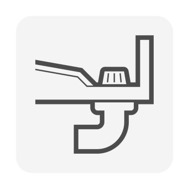 Beyaz arkaplanda yer ve çatı güvertesi drenaj ekipmanı vektör ikonu tasarımı