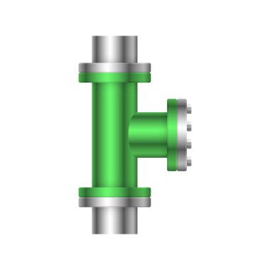 Çelik boru bağlantı simgesi tasarımı beyaz arkaplanda izole edildi.