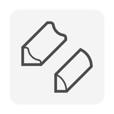 Ahşap taban kenarı veya kenar vektör simgesi tasarımı.