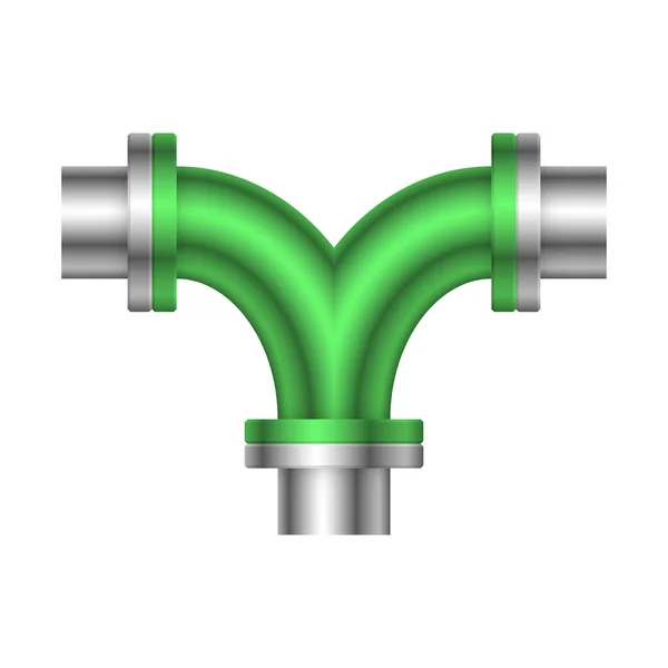 Projeto Ícone Conector Tubo Aço Isolado Fundo Branco —  Vetores de Stock