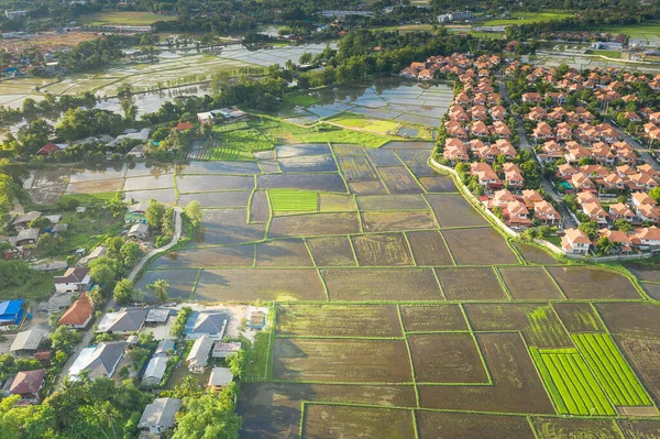 泰国清迈省土地和住房的空中景观 — 图库照片