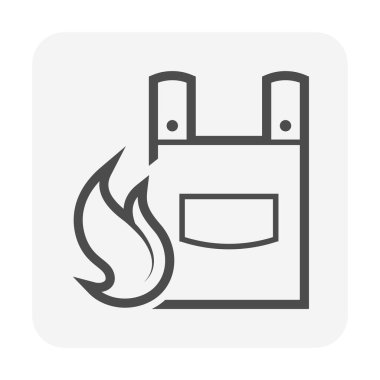 Ateşe dayanıklı kumaş veya güvenlik ekipmanı veya kişisel koruyucu ekipman vektör ikonu tasarımı.