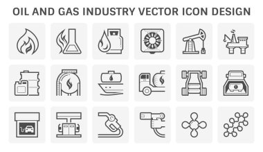 Oil and gas industry include the global process of exploration extraction refinery transportation by oil tanker and pipelines and marketing of petroleum products, Vector illustration icon set design.