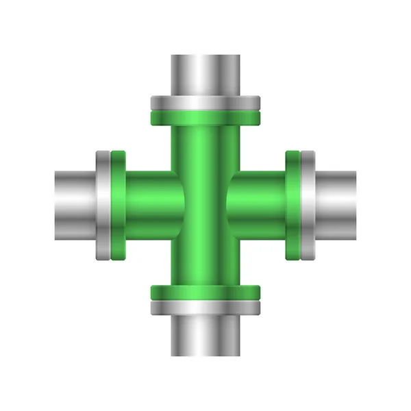 Diseño Del Icono Del Conector Tubería Acero Aislado Sobre Fondo — Archivo Imágenes Vectoriales