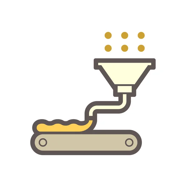 Raw Material Falling Bakery Baking Machine Food Processing Vector Icon — Stock Vector
