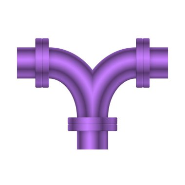 Çelik boru bağlantı simgesi tasarımı beyaz arkaplanda izole edildi.