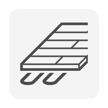 Ahşap zemin ve ısı boru vektör simgesi tasarımı.