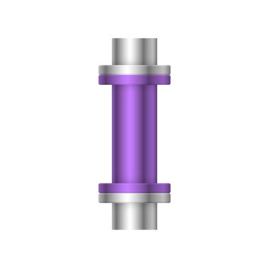 Çelik boru bağlantı simgesi tasarımı beyaz arkaplanda izole edildi.