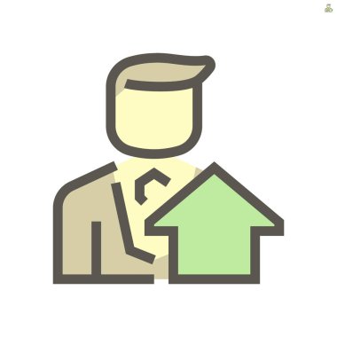 Emlakçı vektör ikonu tasarımı, 48X48 piksel mükemmel ve düzenlenebilir vuruş.