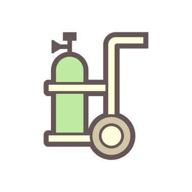 Oksijen deposu ve tramvay vektör ikonu tasarımı.