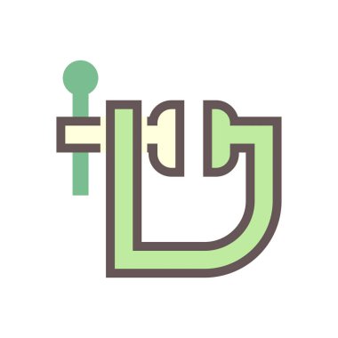 Beyaz arkaplanda C-klemp vektör simgesi tasarımı.