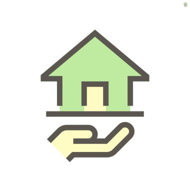 Emlakçı vektör ikonu tasarımı, 48X48 piksel mükemmel ve düzenlenebilir vuruş.