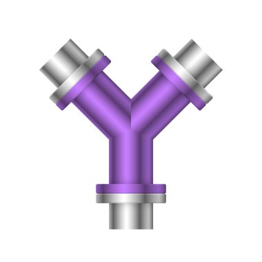 Çelik boru bağlantı simgesi tasarımı beyaz arkaplanda izole edildi.