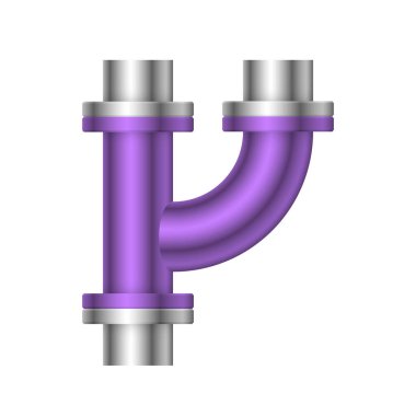 Çelik boru bağlantı simgesi tasarımı beyaz arkaplanda izole edildi.