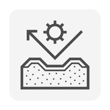Ev vektör simgesi tasarımı için çatı kiremit ve termal yalıtımı.
