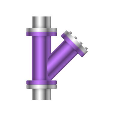 Çelik boru bağlantı simgesi tasarımı beyaz arkaplanda izole edildi.