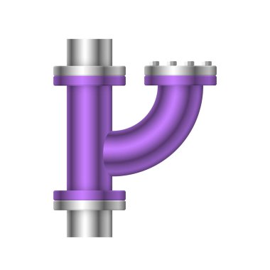 Çelik boru bağlantı simgesi tasarımı beyaz arkaplanda izole edildi.