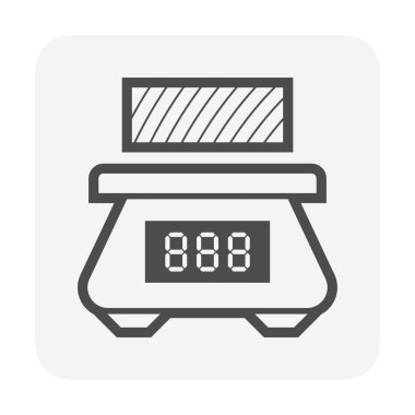 Tahta zemin test laboratuvarı ve ölçekli vektör ikonu tasarım ikonu dizayn etme.