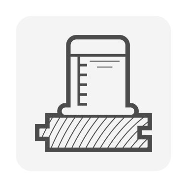 Tahta bitirme su direnç vektör ikonu tasarımı test ediliyor.