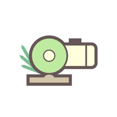 Kaynak temizleme ekipman vektör simgesi tasarımı ile.