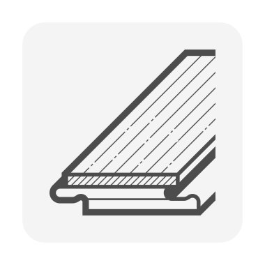 Ahşap zemin ya da zemin bitiş materyali ikonu tasarımı.