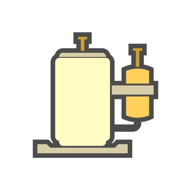 Döner vane pompa ikonu. Cihaz pozitif bir yer değiştirme pompası. Yüksek basınçlı soğutucu pompası olarak kullanın. Klima HVAC sisteminde sıcaklık kontrol teknolojisi veya soğutma ve ısı havalandırması.