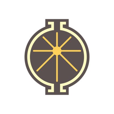 Döner vane pompa ikonu ya da pozitif yer değiştirme pompası. Yüksek basınçlı hidrolik pompa için otomobil, süperşarj, hidrolik direksiyon, buzdolabı, klima ve otomatik şanzıman pompası..