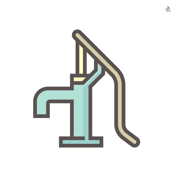 Brunnenpumpe Symbol Auch Als Handbetriebene Wasserpumpe Oder Handpumpe Oder Kannenpumpe — Stockvektor