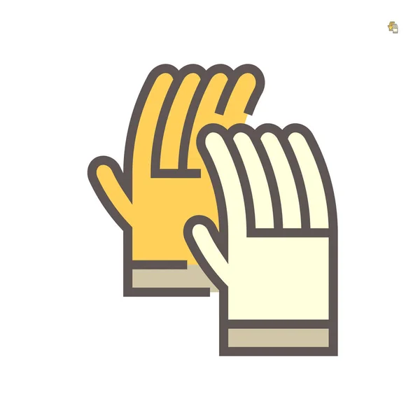 Safety Glove Hot Work Vector Icon Design 64X64 Perfect Pixel — Stock Vector