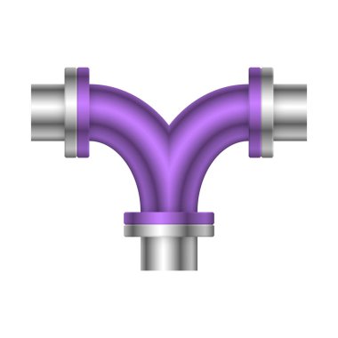 Çelik boru bağlantı simgesi tasarımı beyaz arkaplanda izole edildi.